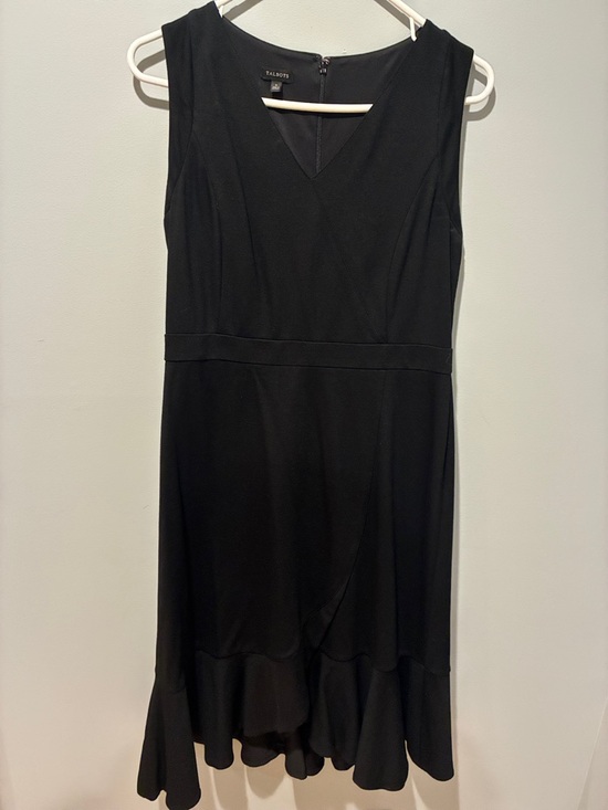 Talbots Dresses & Skirts - Talbots Black Sleeveless V-Neck Midi Dress with Ruffle Hem